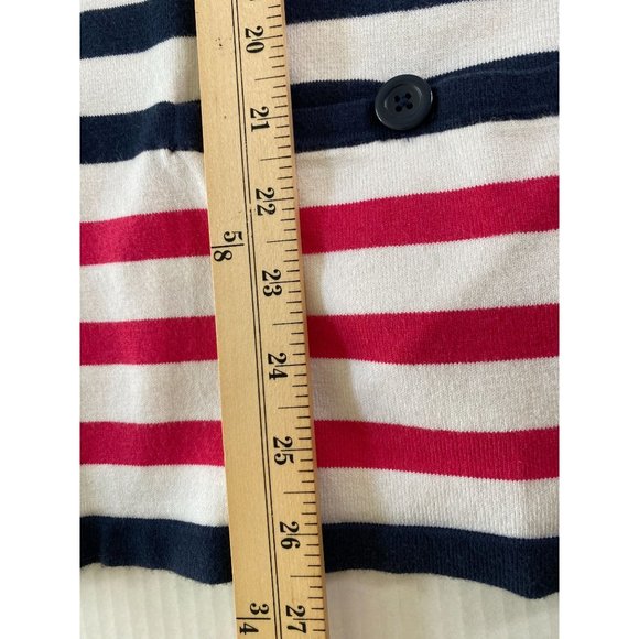 Jones New York Nautical Button Down Striped Knit Cardigan with Pockets Size 2X - Picture 7 of 10